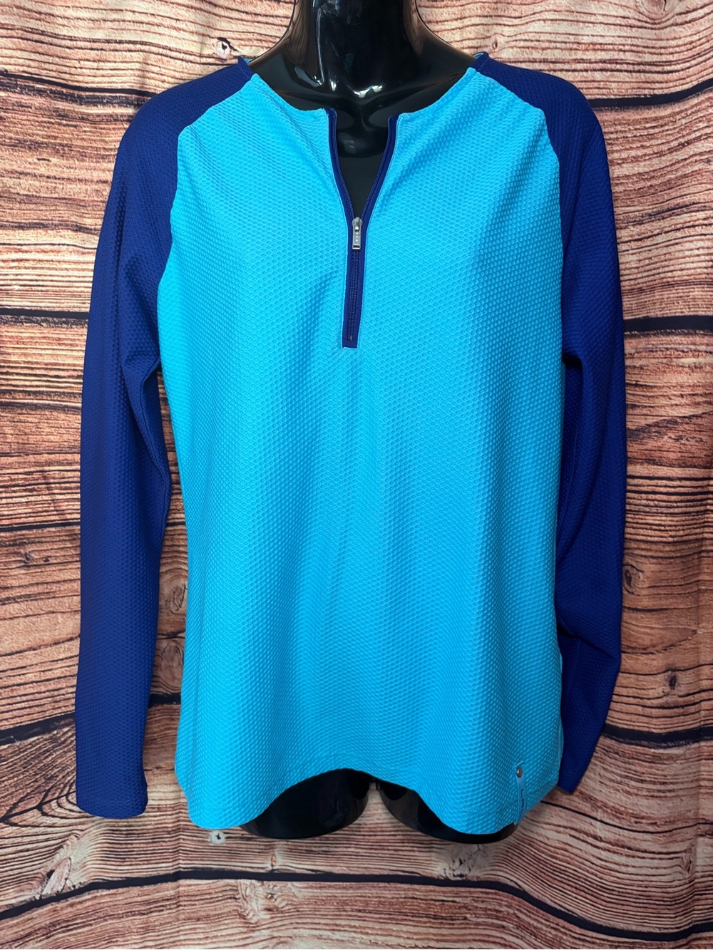 Ralph Lauren Aqua & Navy Half-Zip Performance Pullover